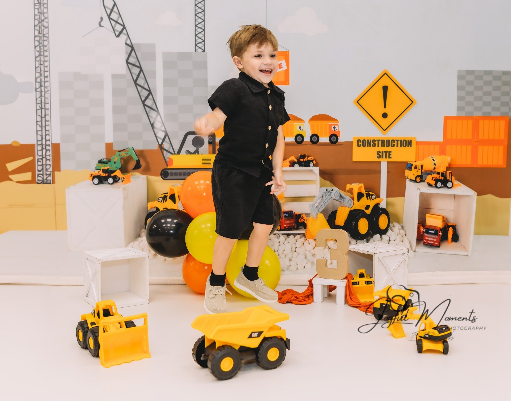 Kids Photo Backdrop Construction Trucks Toy Display Newborn Backdrop UK MRR9-9