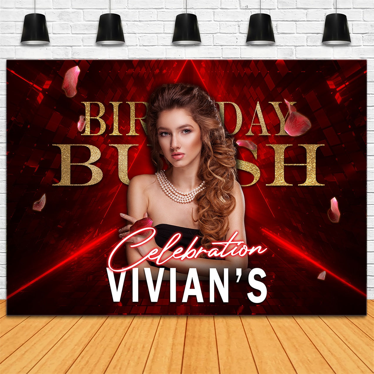 Custom Backdrops Birthday Parties Red Luxurious Celebration Backdrop UK RR1-106
