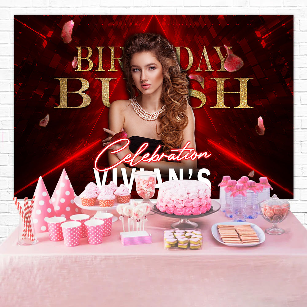 Custom Backdrops Birthday Parties Red Luxurious Celebration Backdrop UK RR1-106