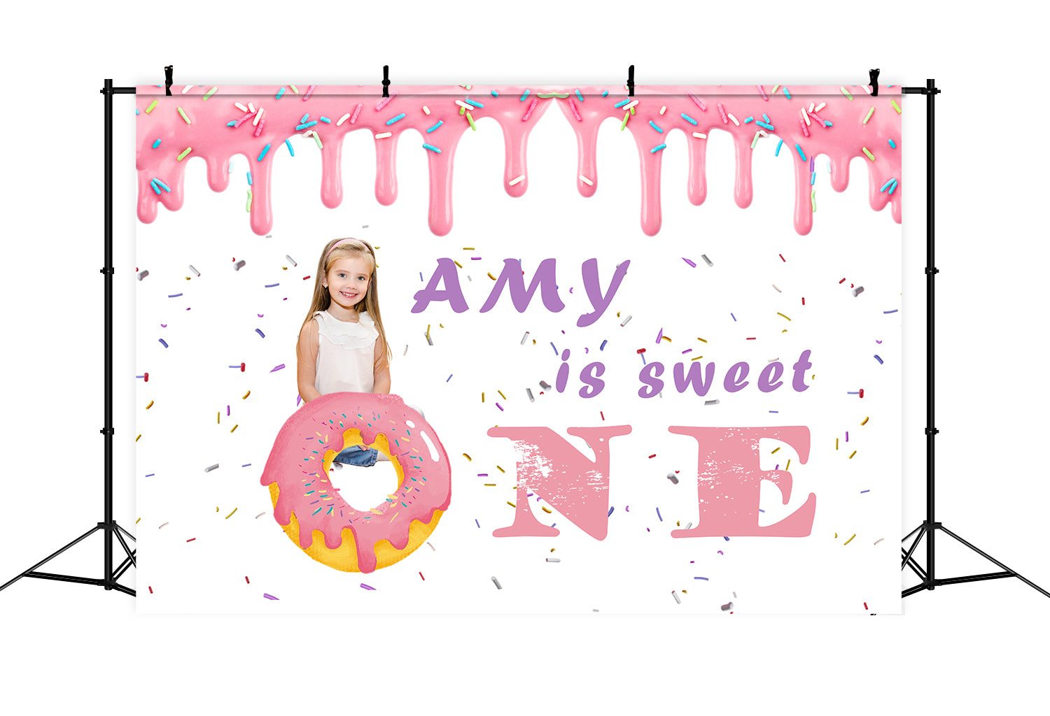 Custom Birthday Backdrop Pastel Sprinkle Donut Party Backdrop UK RR1-19