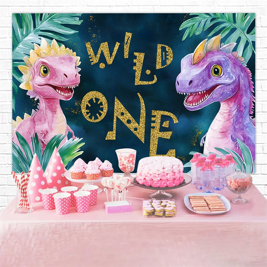 Personalized Birthday Backdrops Tropical Dino Adventure Backdrop UK RR1-36