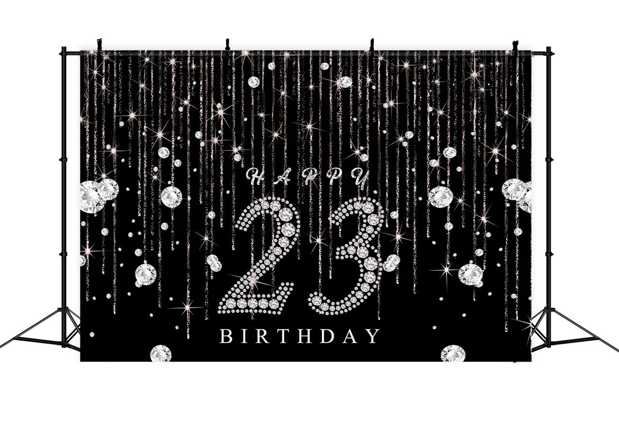 23rd Birthday Backdrops Custom Glam Night Diamond Shine Backdrop UK RR12-10