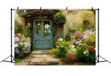 Spring Oil Painting Romantic Antique Cottage Flower Backdrop RR3-07