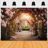 Spring Pink Rose Garden Arch Romantic Backdrop RR3-11