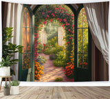 Spring Oil Painting Exquisite Elegant Home Rose Garden Backdrop RR3-12