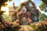 Spring Rosebuds Crawling Romantic House Backdrop RR3-16
