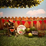 Summer Watermelon Market Wooden Fence Backdrop RR3-19