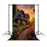 Sunset Flower Road Romantic Cabin Backdrop RR3-30