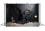 DBackdrop Black Classic Wall Mystery Black Angel Wings Backdrop RR4-16