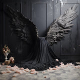 DBackdrop Black Classic Wall Mystery Black Angel Wings Backdrop RR4-16