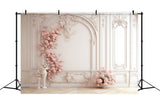 DBackdrop Classic Vintage Wall Pink Floral Accent Backdrop RR4-26