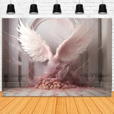 DBackdrop Classic Vintage Wall Pink Angel Wings Backdrop RR4-27