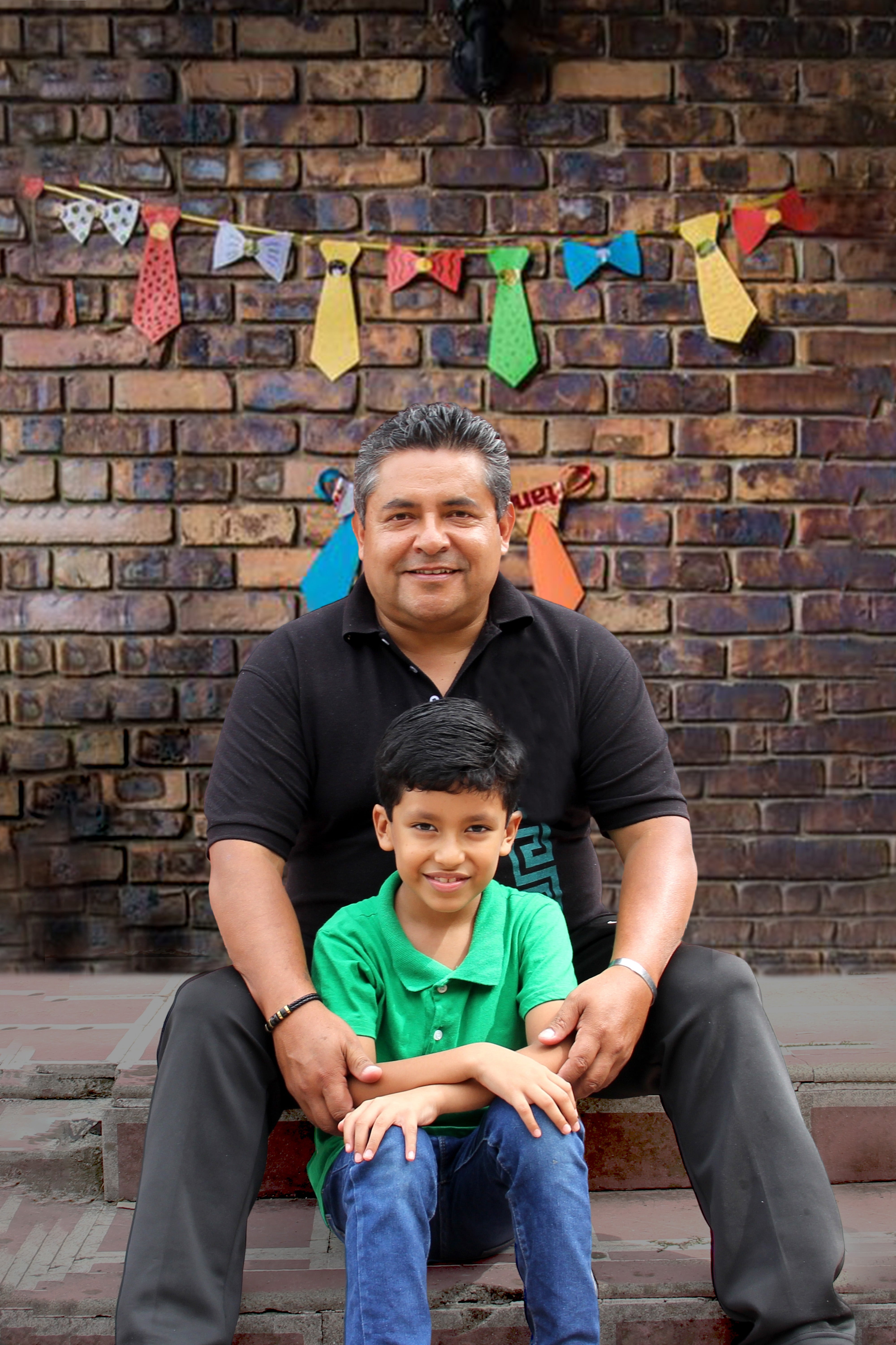 Father's Day Brick Wall Tie Banner Backdrop RR5-21