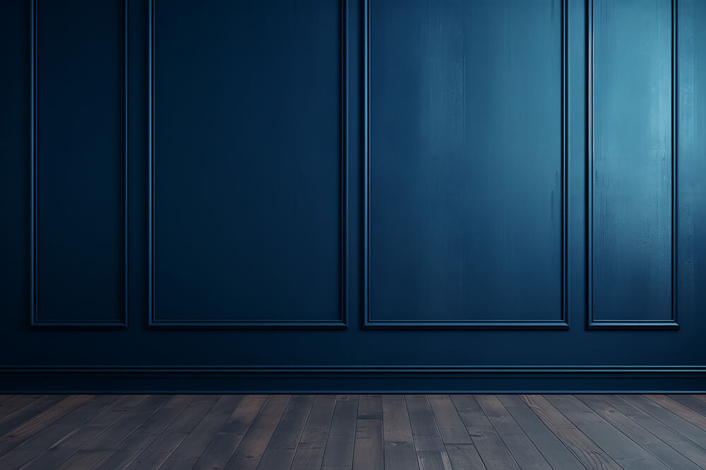 Vintage Blue Retro Wall Wood Floor Backdrop UK RR6-81