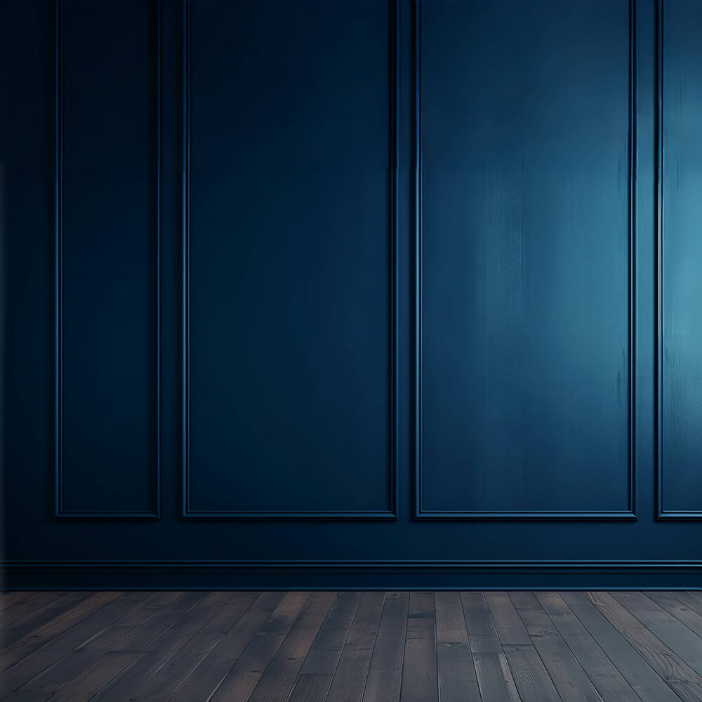 Vintage Blue Retro Wall Wood Floor Backdrop UK RR6-81