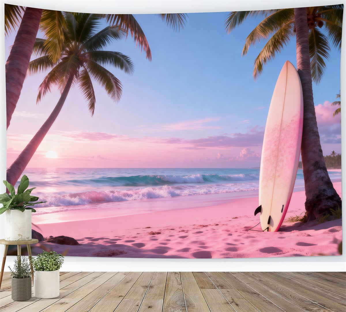 Tropical Beach Backdrop Serene Surfboard Seaside Summer Photo Backdrop Ideas UK RR61-15