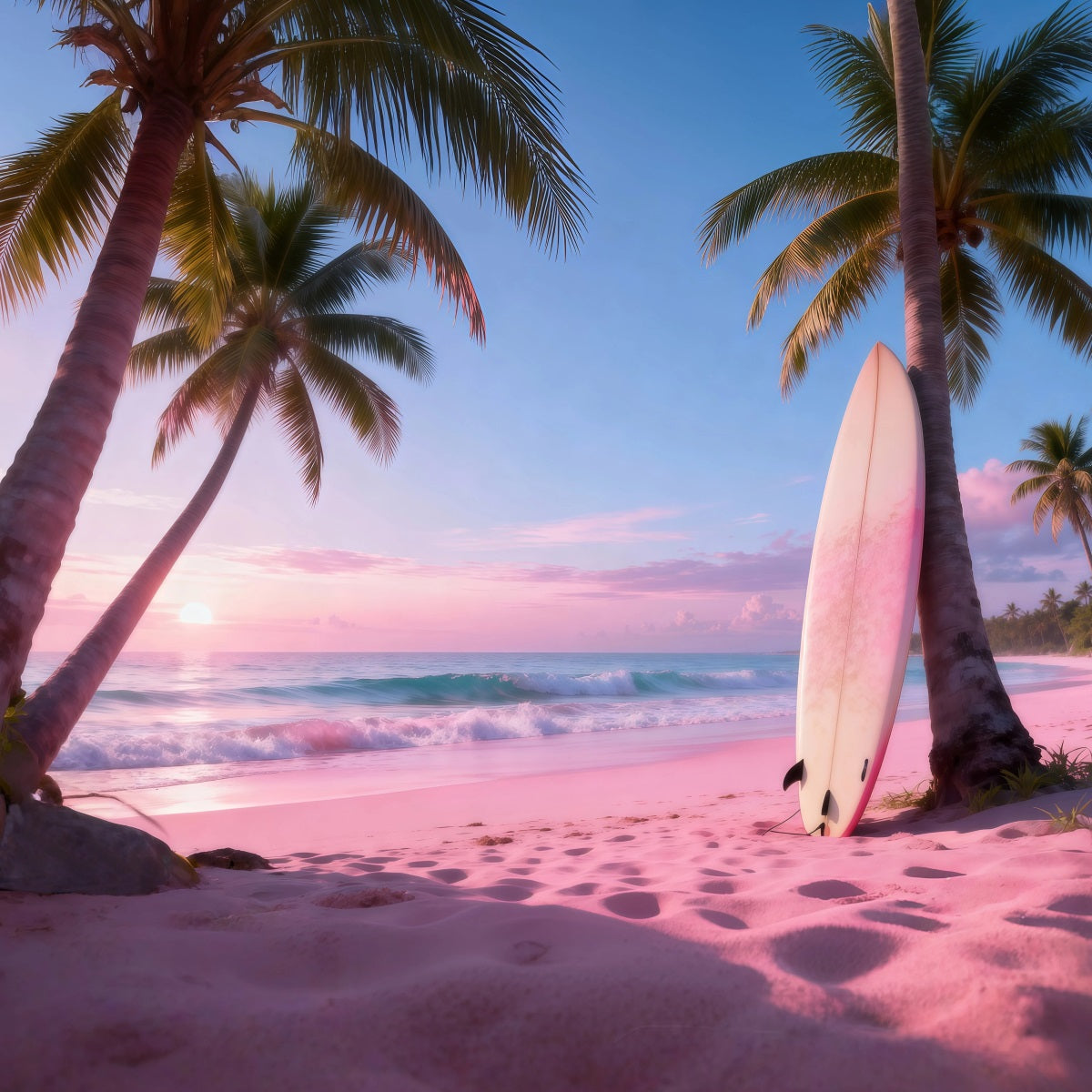 Tropical Beach Backdrop Serene Surfboard Seaside Summer Photo Backdrop Ideas UK RR61-15