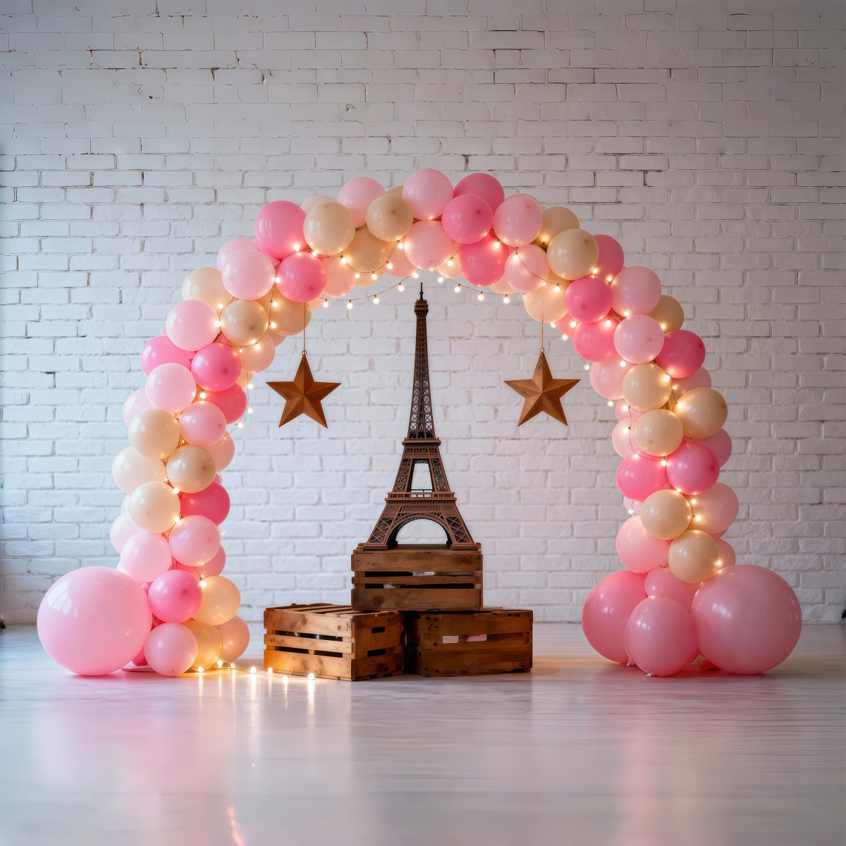 Paris Backdrops Balloon Arch Romantic Display Paris Eiffel Tower Backdrop UK RR61-37