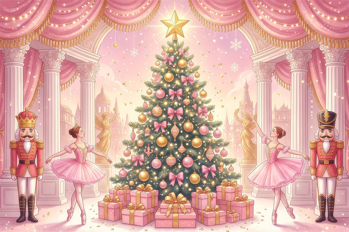Nutcracker Photo Backdrop Pink Ballet Display Photography Backdrops Christmas UK RR610-164