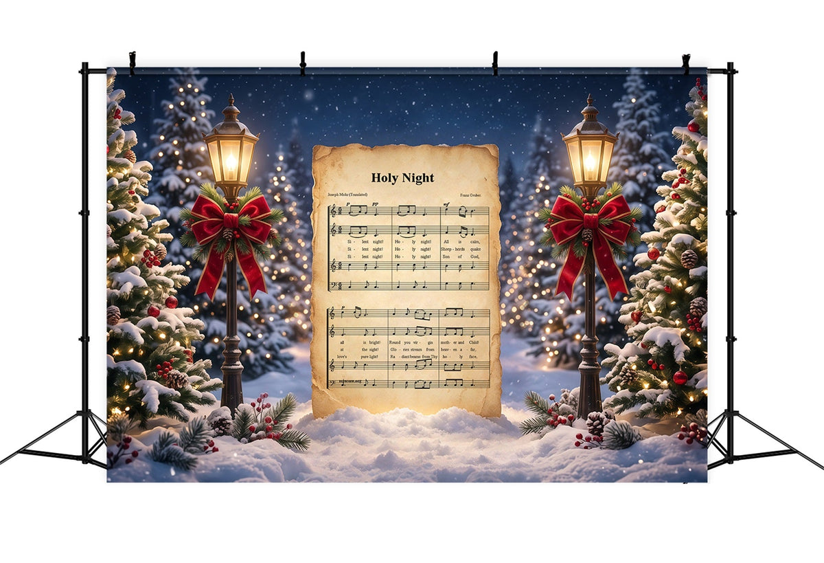 Christmas Carol Backdrop Holy Night Sheet Music Christmas Theme Photo Backdrop UK RR610-167