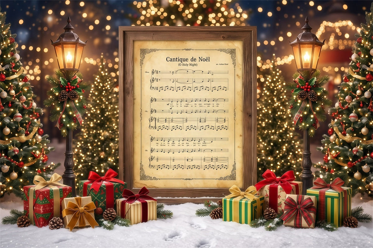Christmas Sheet Music Backdrop Vintage Carol Music Display Fun Christmas Backdrop UK RR610-39