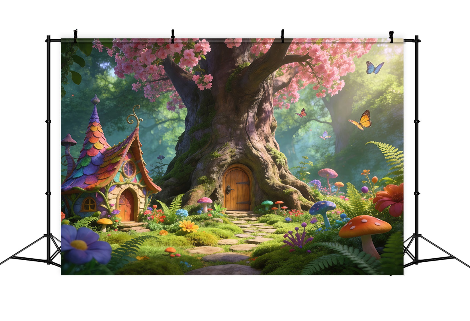 Cherry Blossom Backdrop Enchanted Pink Flower Tree Forest Spring Time Backdrop UK RR62-34