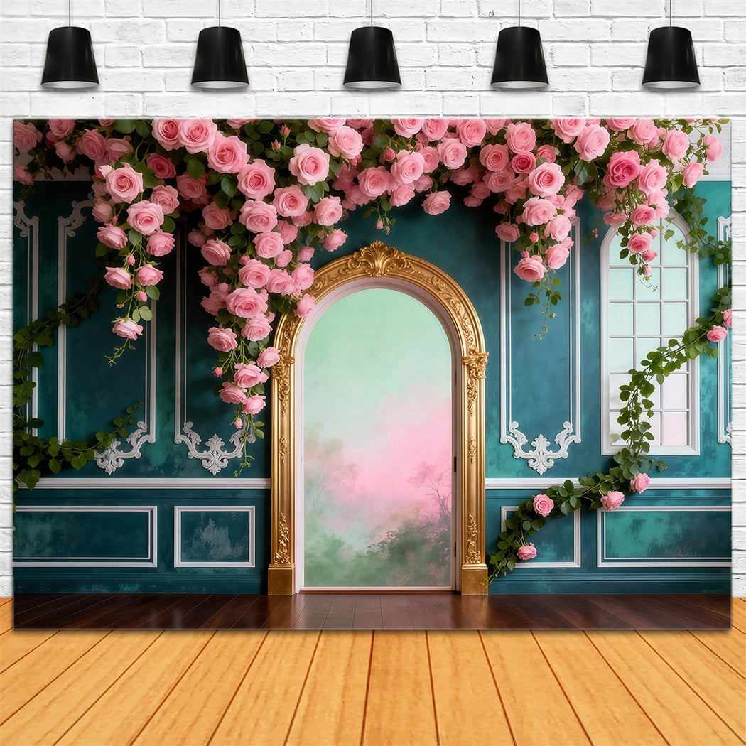 Hanging Vine Backdrop Rose Draped Palace Retro Wall Spring Photography Backdrops UK RR62-43