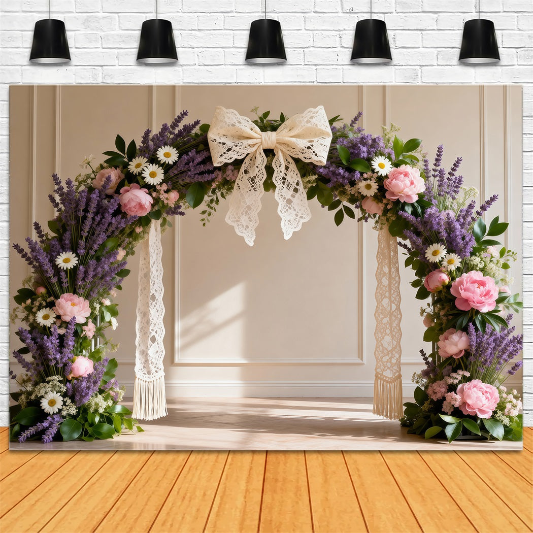 Daisy Backdrop Lavender Daisy Lace Bow Flower Arch Floral Garland Backdrop UK RR62-5