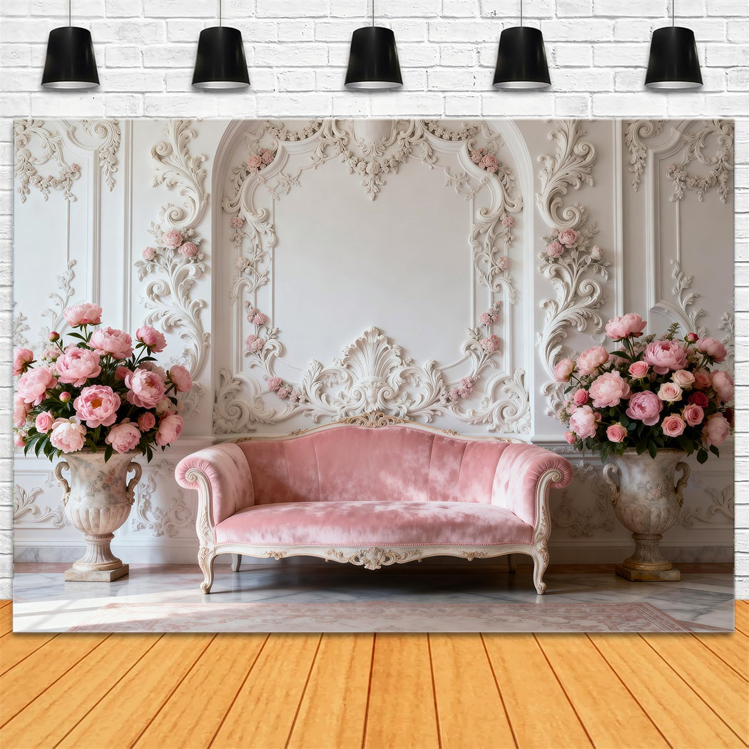 Boudoir Photo Backdrops Classic Ivory Rococo Lounge Vintage Wall Backdrop UK RR62-64