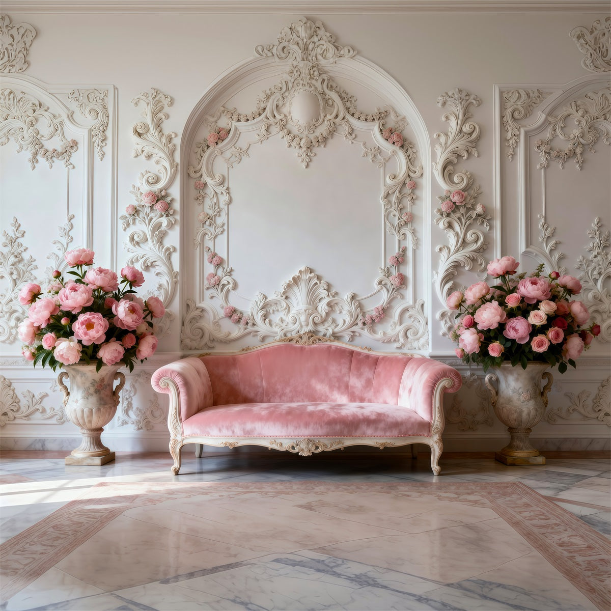 Boudoir Photo Backdrops Classic Ivory Rococo Lounge Vintage Wall Backdrop UK RR62-64