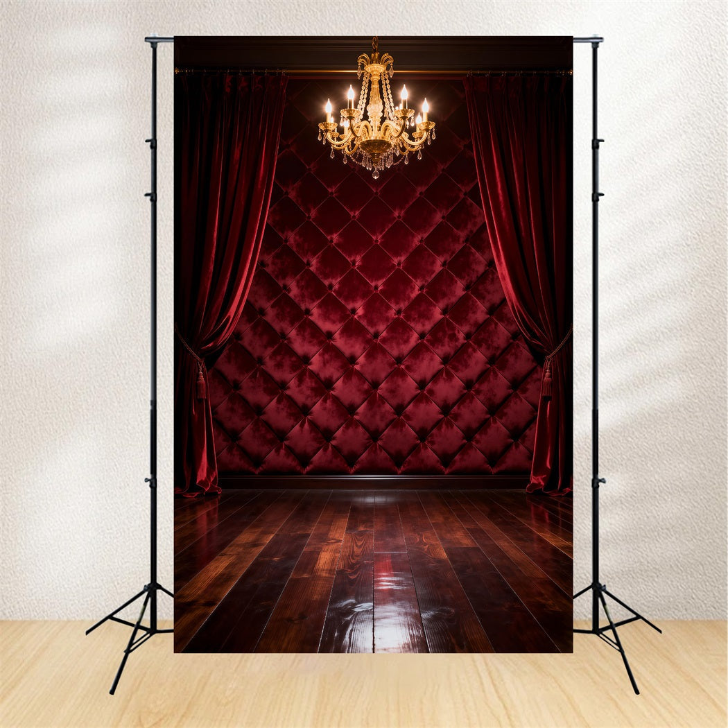 Boudoir Backdrop Burgundy Quilted Wall Drapes Vintage Photography Backdrop UK RR62-68
