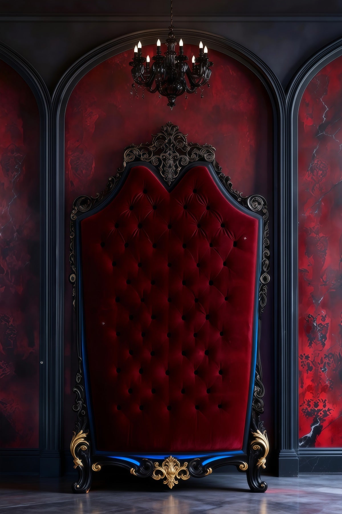 Boudoir Photography Backdrops Gothic Velvet Throne Arch Vintage Wall Backdrop UK RR62-69