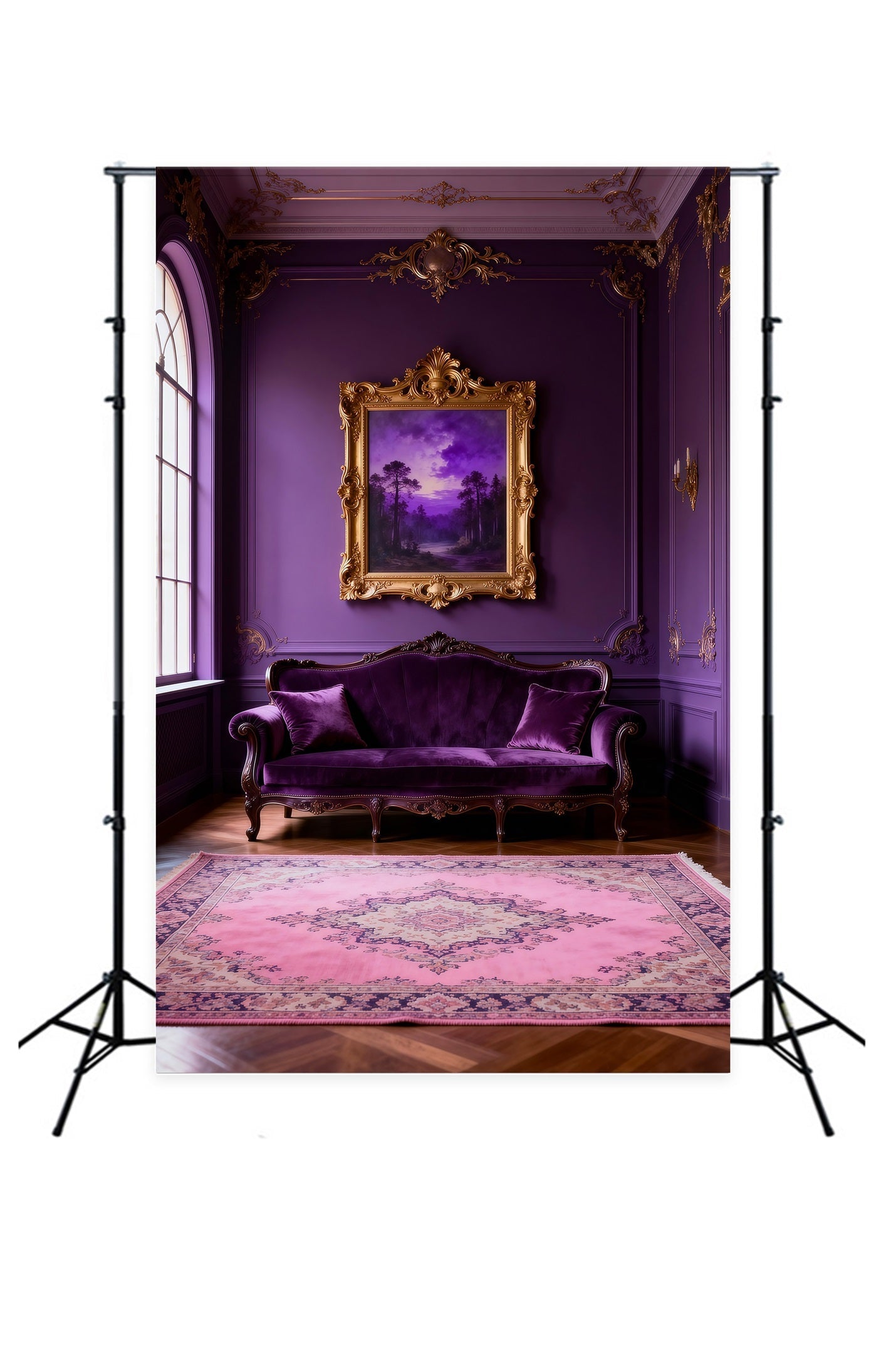 Backdrops For Boudoir Photography Royal Amethyst Velvet Lounge Retro Backdrop UK RR62-71
