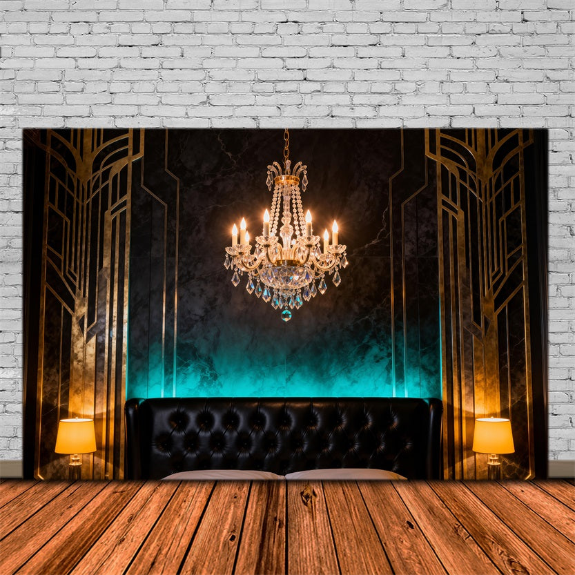 Boudoir Headboard Backdrop Art Emerald Chandelier Bedroom Classic Photo Backdrop UK RR62-74