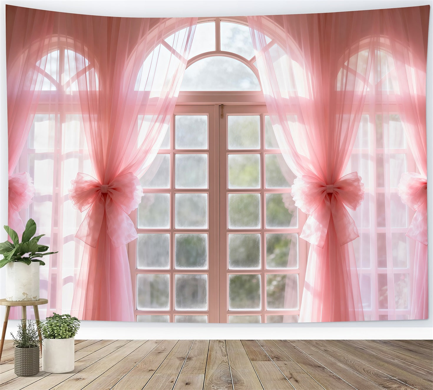 Boudoir Photo Backdrops Blush Sheer Bow Windowlight Backdrops for Boudoir UK RR62-80