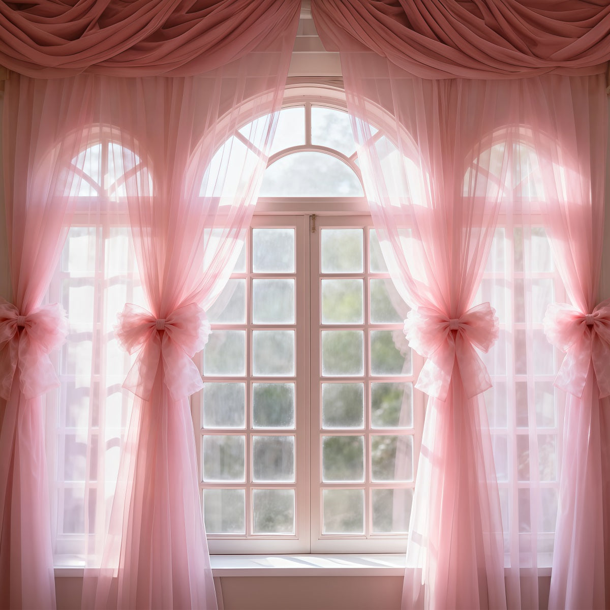 Boudoir Photo Backdrops Blush Sheer Bow Windowlight Backdrops for Boudoir UK RR62-80