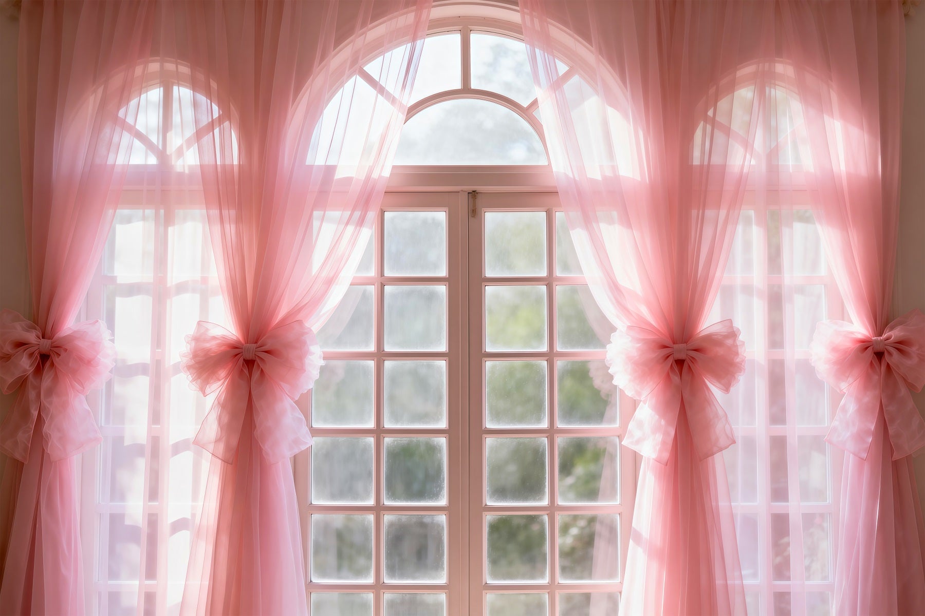 Boudoir Photo Backdrops Blush Sheer Bow Windowlight Backdrops for Boudoir UK RR62-80