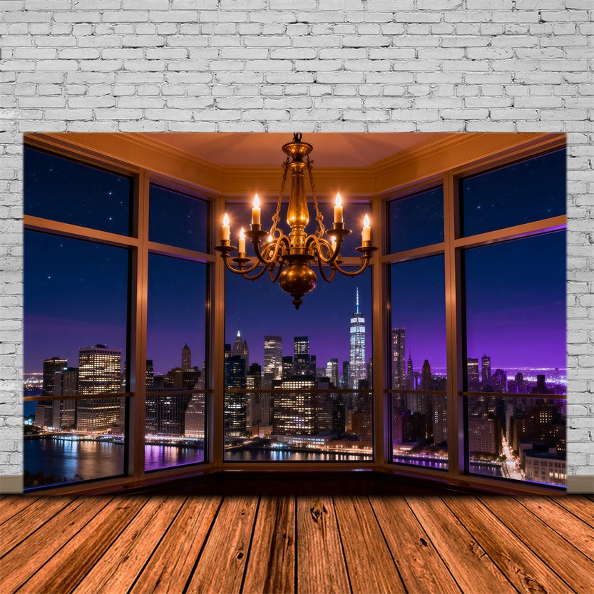 Boudoir Backdrops Midnight Skyline Candle Chandelier Boudoir Backdrop Ideas UK RR62-81