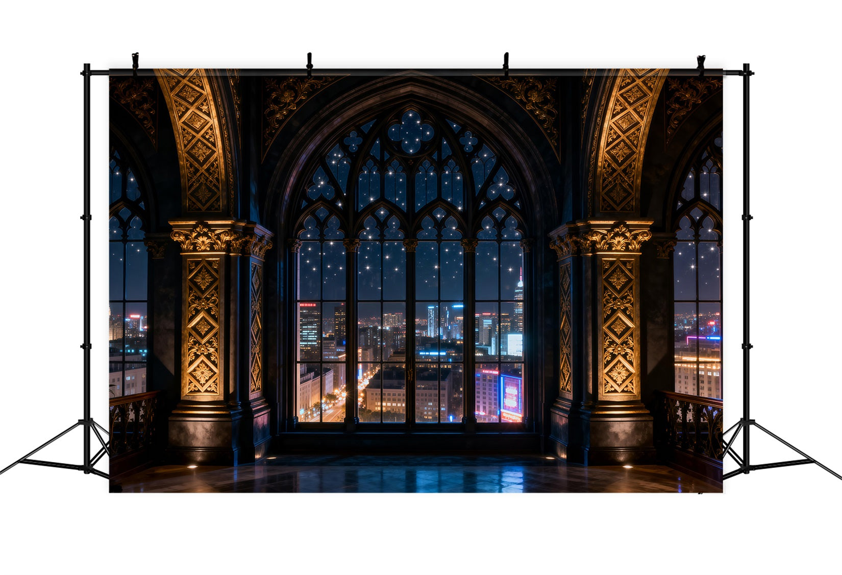 Boudoir Backdrops Gothic Citylight Cathedral Window Backdrops for Boudoir UK RR62-83