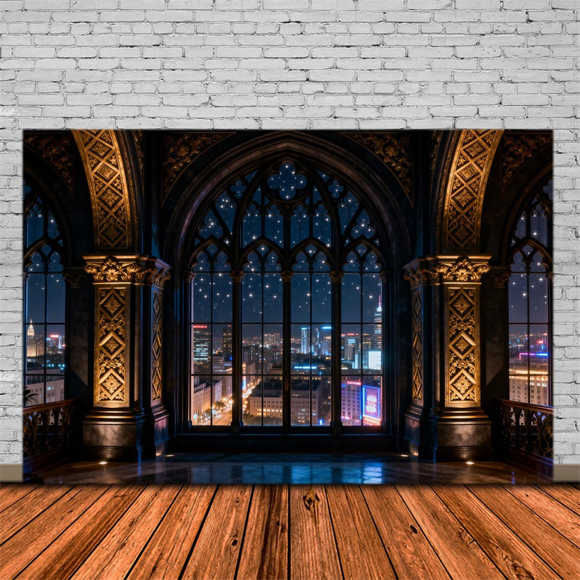 Boudoir Backdrops Gothic Citylight Cathedral Window Backdrops for Boudoir UK RR62-83