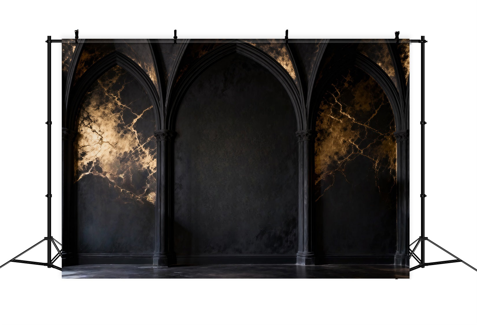 Boudoir Backdrop Ideas Black Marble Gold Vein Arches Vintage Wall Backdrop UK RR62-84