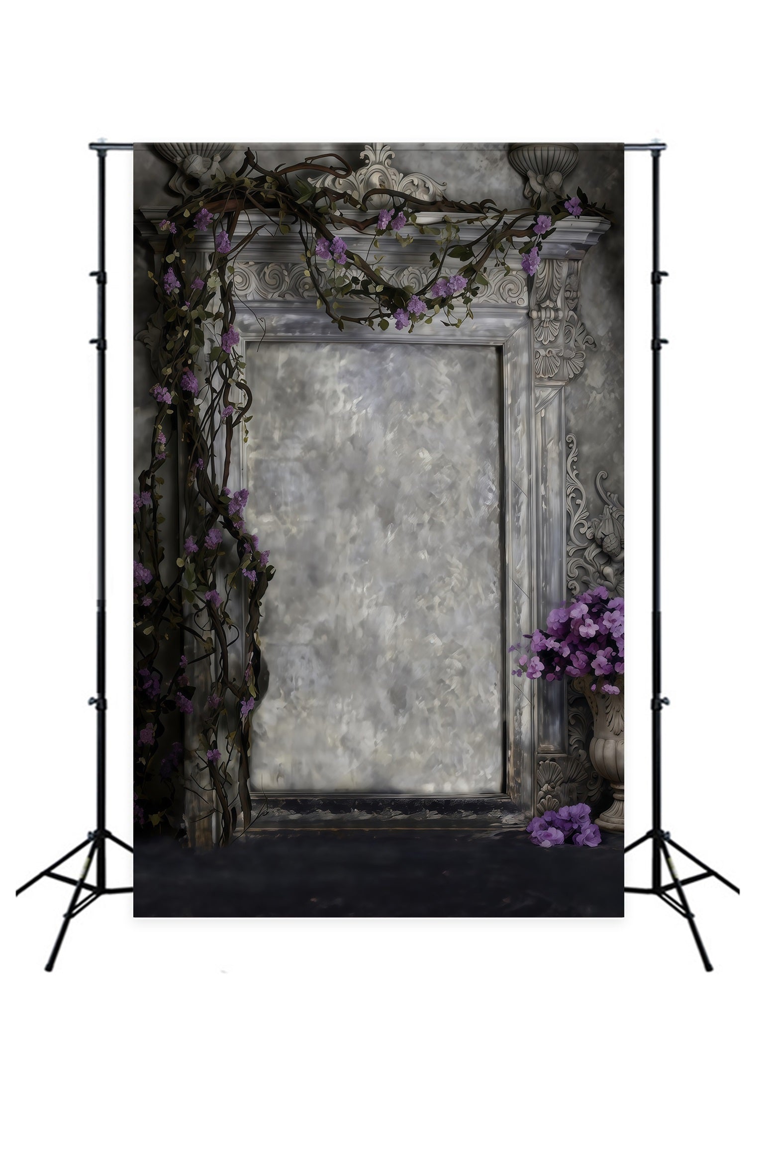 Boudoir Backdrops Ivy Carved Stone Classical Archway Antique Photography Backdrops UK RR62-89