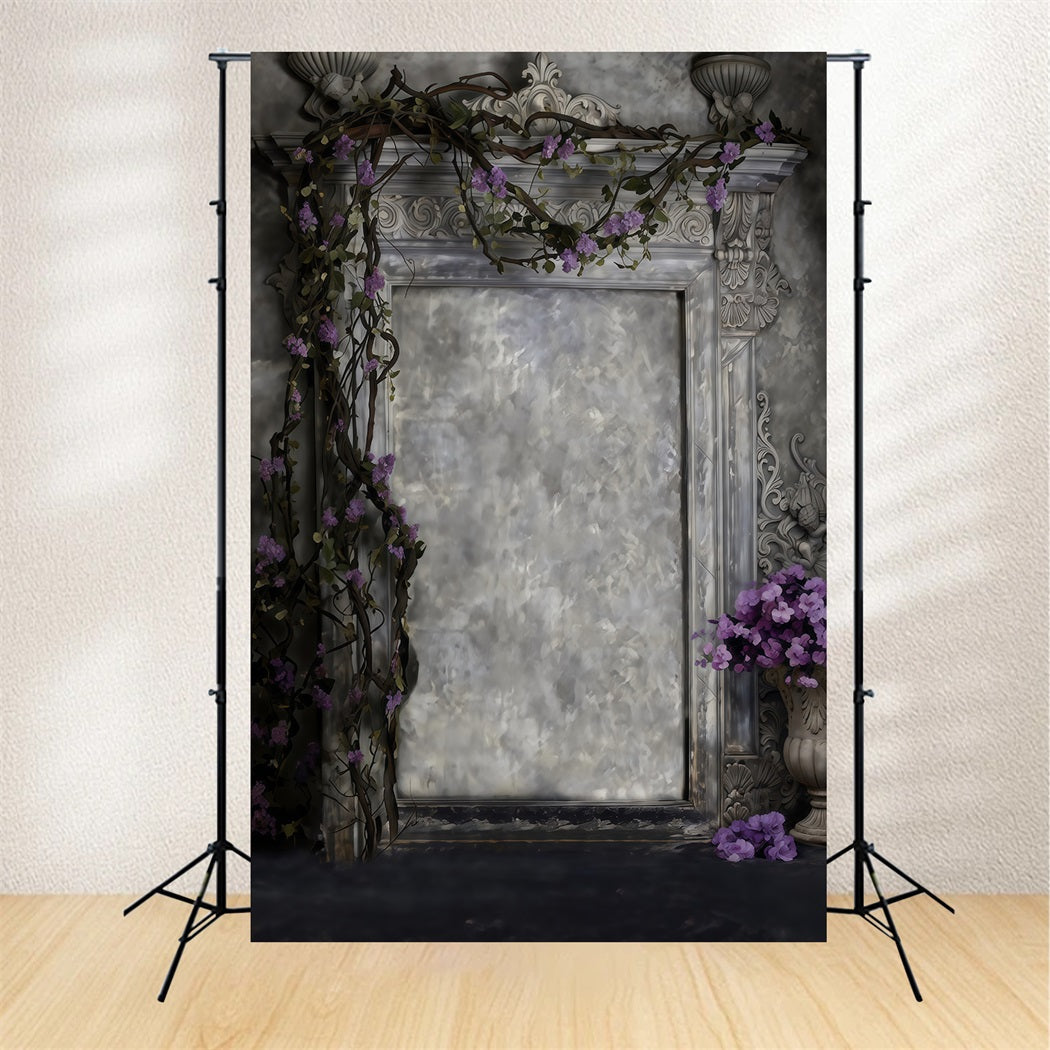 Boudoir Backdrops Ivy Carved Stone Classical Archway Antique Photography Backdrops UK RR62-89