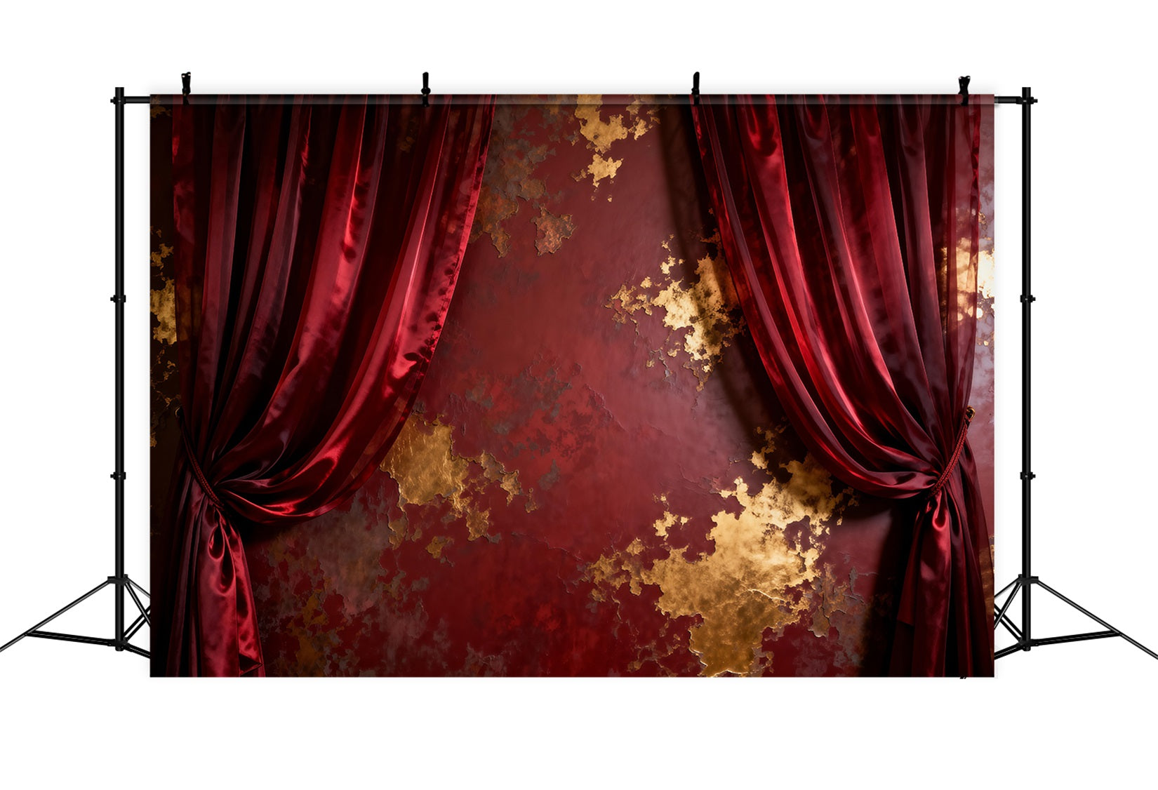 Backdrops for Boudoir Crimson Gilded Velvet Curtain Texture Vintage Wall Backdrop UK RR62-90