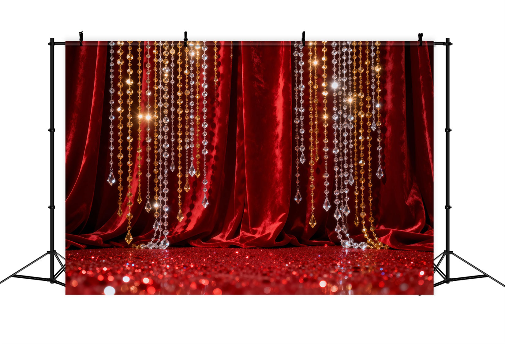 Boudoir Backdrops Crimson Crystal Curtain Sparkle Boudoir Photo Backdrops UK RR62-99