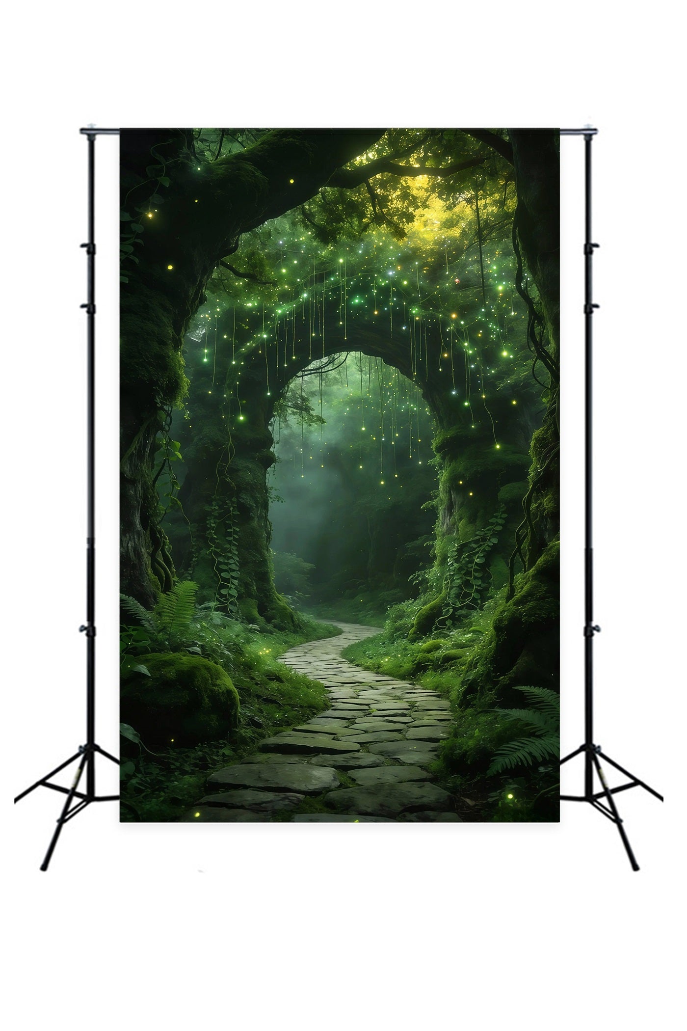 Forest Photo Booth Backdrop Glowing Vine Arch Enchanted Path Rainforest Backdrop UK RR63-170
