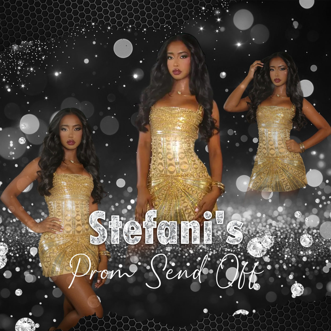 Black And Silver Prom Backdrop Glitter Diamond Bokeh Personalized Prom Backdrop UK RR63-56