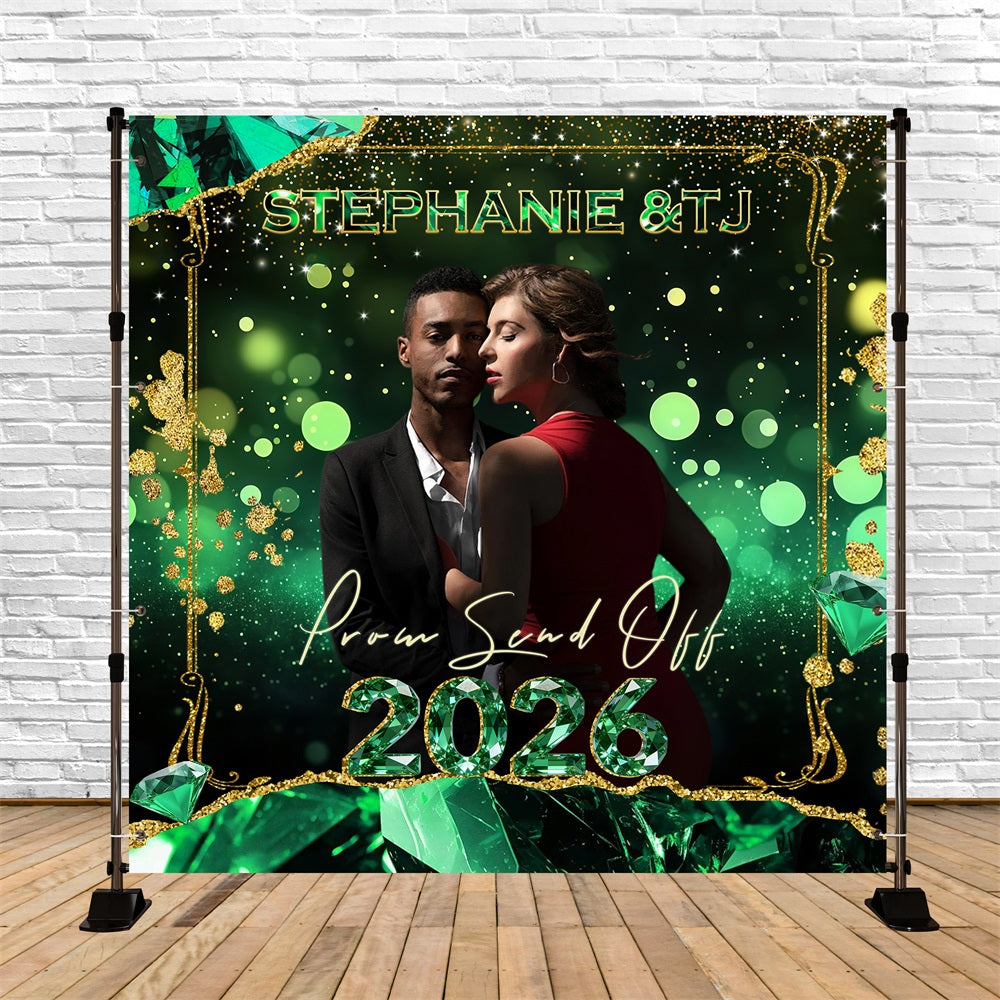 Editorial Vogue Graduation Backdrop Green Diamond Sparkle Party Backdrops Graduation UK RR63-69