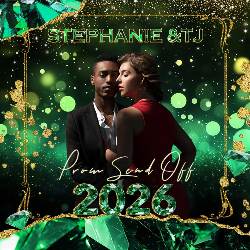 Editorial Vogue Graduation Backdrop Green Diamond Sparkle Party Backdrops Graduation UK RR63-69