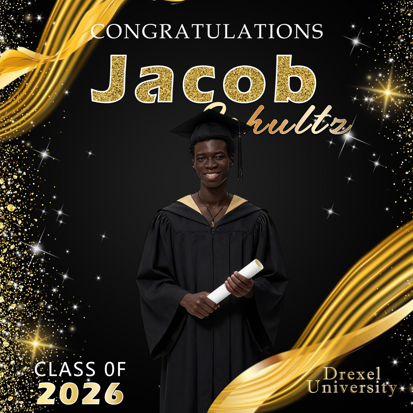 Simple Graduation Backdrop Ideas Gold Sliver Glitter Graduation Backdrop 2026 UK RR63-78